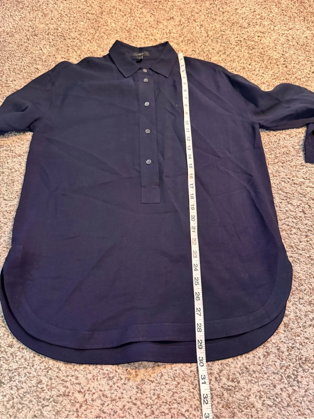 J.Crew Drapey Oxford Crepe Popover Shirt - XS